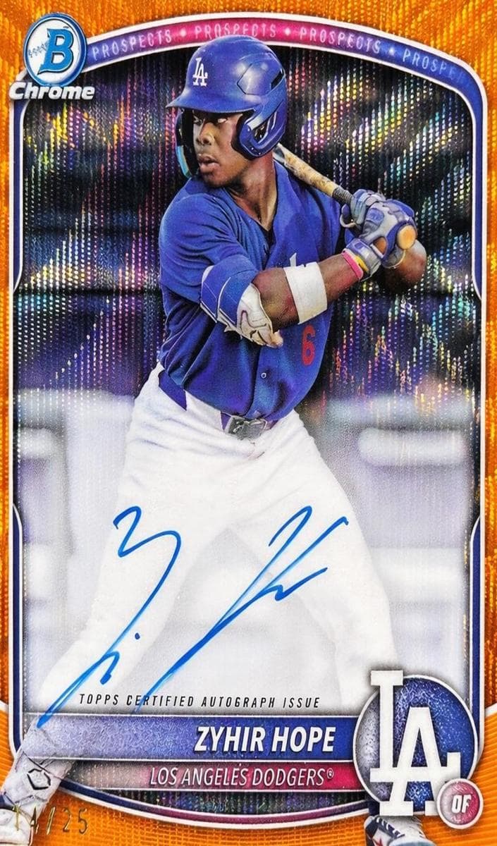 Zyhir Hope 2025 bowman Bowman Chrome Prospects