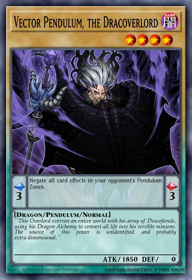 Vector Pendulum, the Dracoverlord 2016 Yu-Gi-Oh! Premium Gold: Infinite Gold