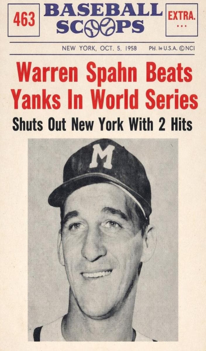 Warren Spahn 1961 unknown Nu-card Scoops