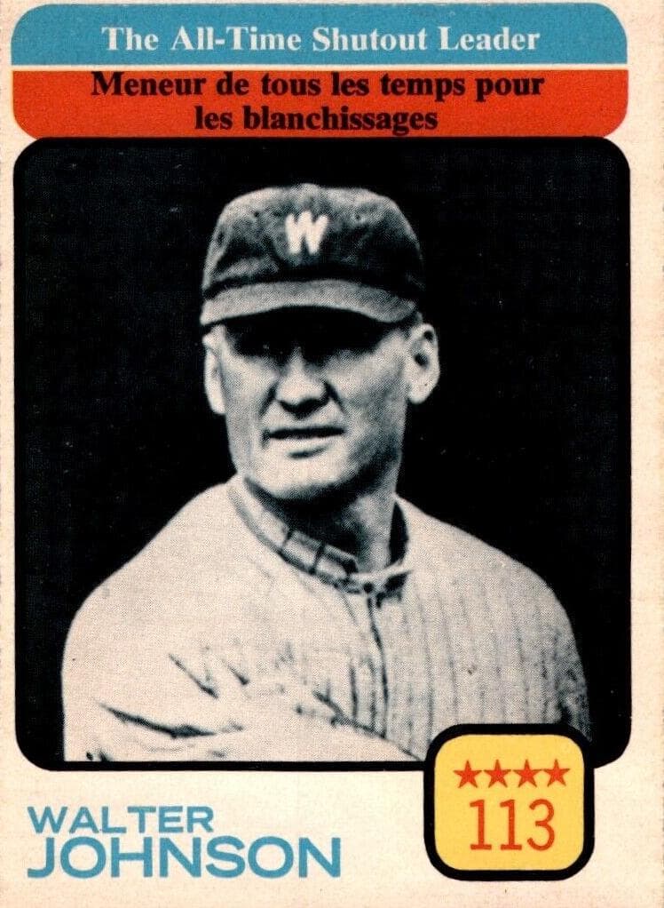 The All-Time Shutout Leader - Walter Johnson #476