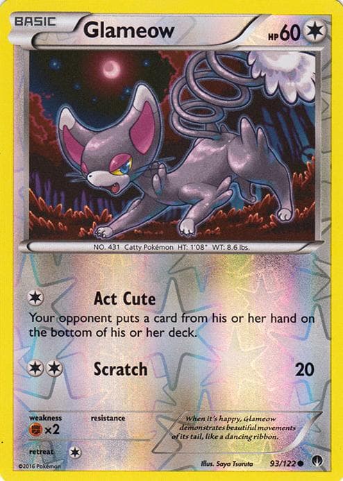 Glameow trading card
