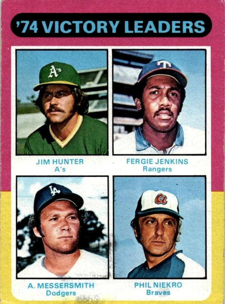 1974 Victory Leaders (Jim Hunter / Fergie Jenkins / Andy Messersmith / Phil Niekro) #310