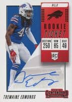 Tremaine Edmunds 2018 panini Contenders Rookie Ticket Auto