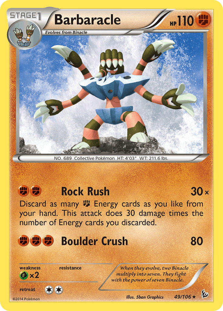 Barbaracle 2014 Pokemon Flashfire Reverse Holo