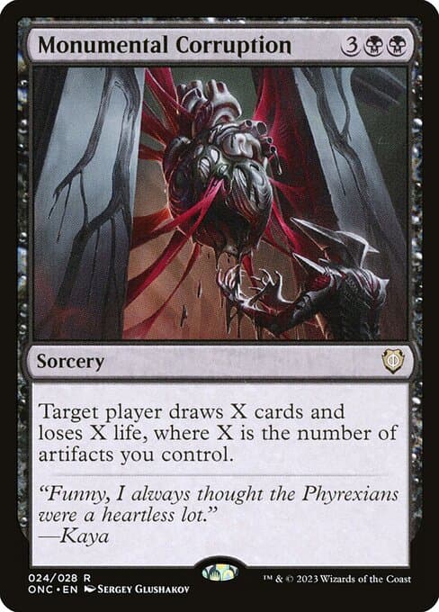 Monumental Corruption 2023 Magic: The Gathering Phyrexia: All Will Be One Commander Extended Art
