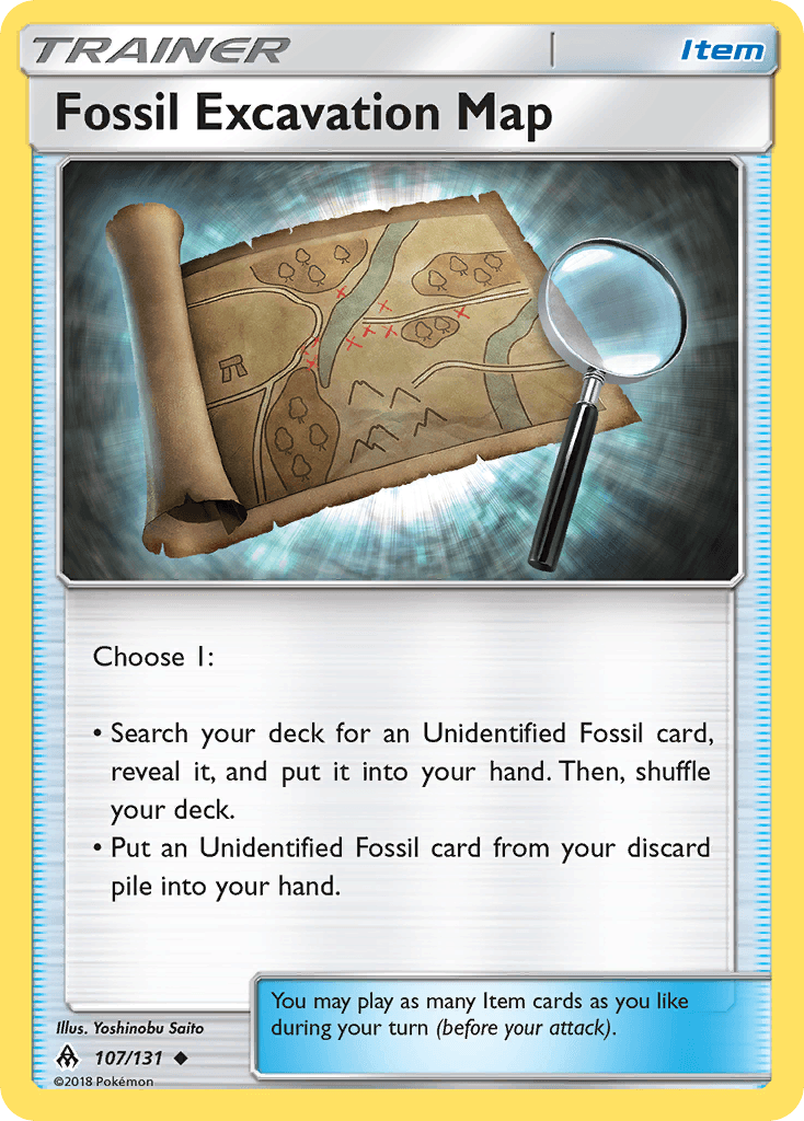 Fossil Excavation Map 2018 Pokemon Forbidden Light Reverse Holo