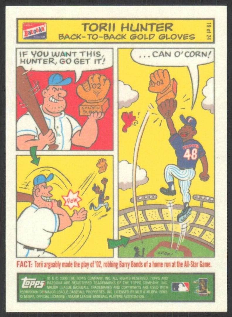 Torii Hunter 2003 topps Bazooka