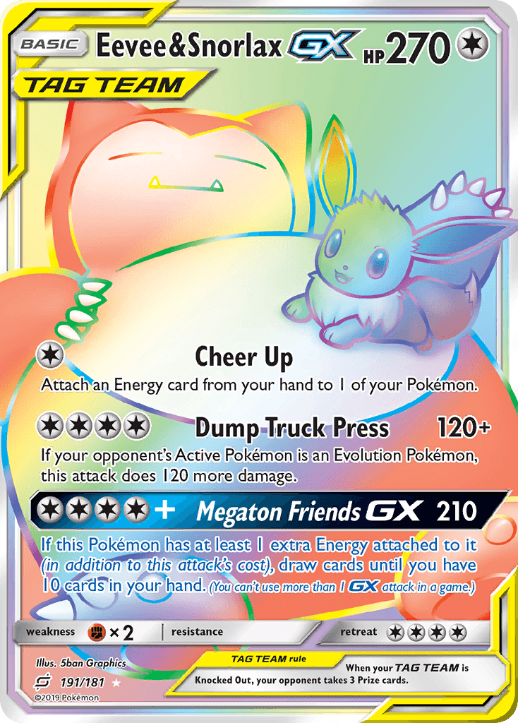Eevee & Snorlax GX 2019 Pokemon Team Up