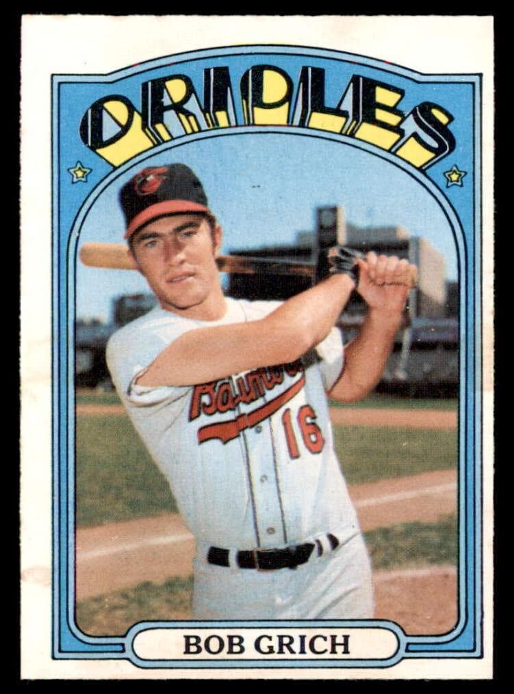Bob Grich 1972 topps O-Pee-Chee