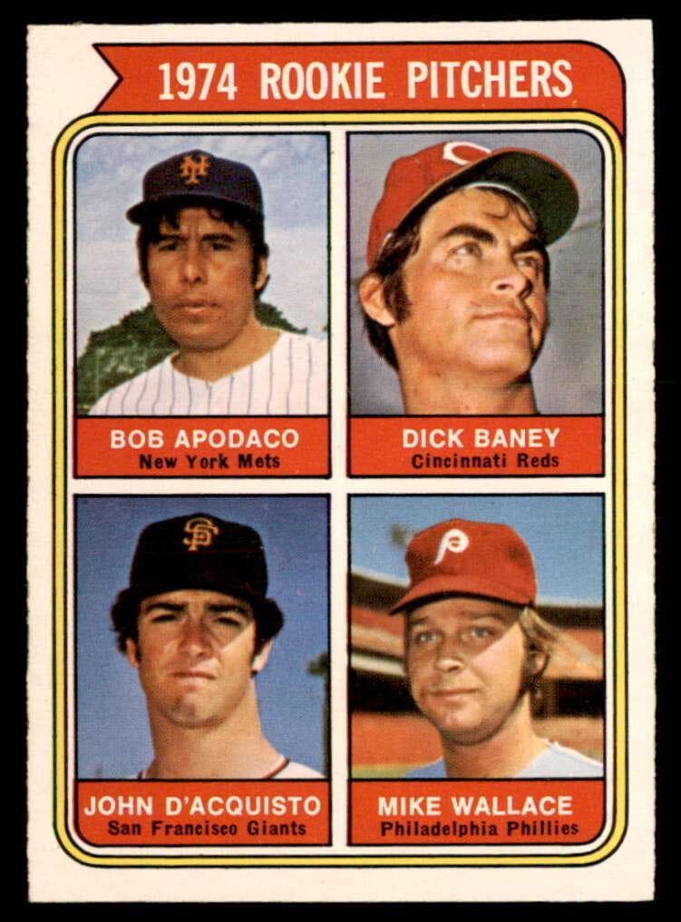 1974 Rookie Pitchers (Bob Apodaca / Dick Baney / John D'Acquisto / Mike Wallace) #608