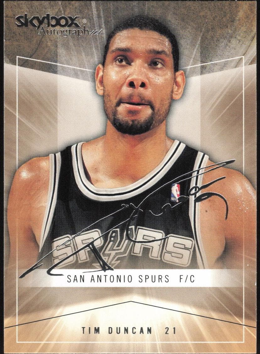 Tim Duncan 2004 skybox Autographics
