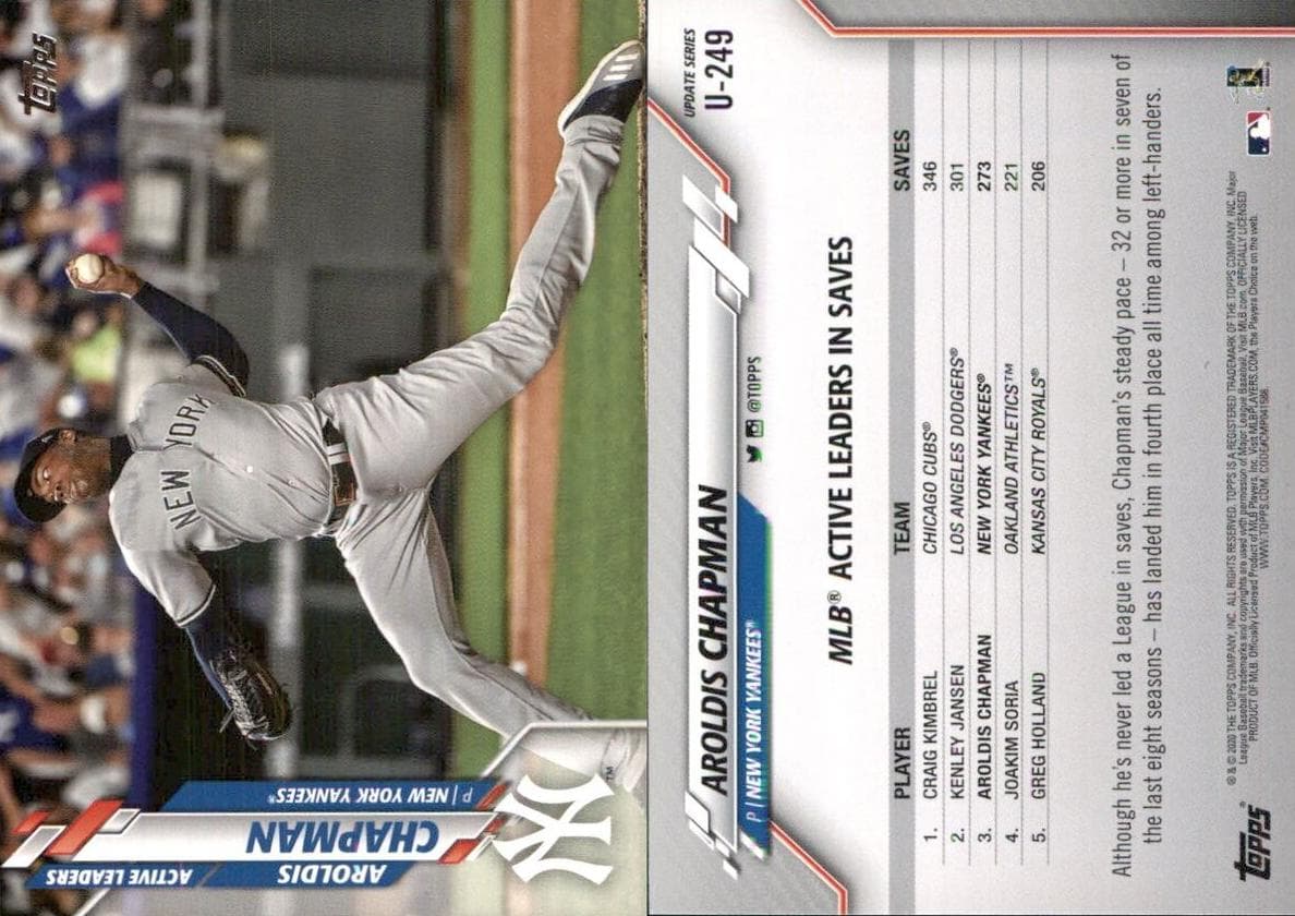 Aroldis Chapman 2020 topps Topps Update