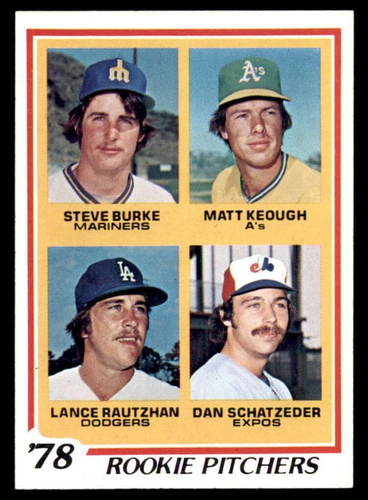 1978 Rookie Pitchers (Steve Burke / Matt Keough / Lance Rautzhan / Dan Schatzeder) #709
