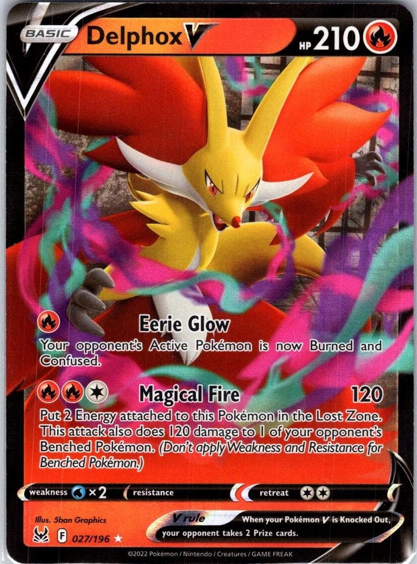 Delphox V trading card
