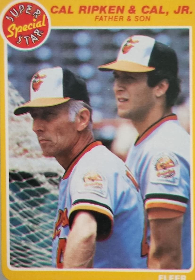 Father & Son (Cal Ripken / Cal Ripken, Jr.) 1985 fleer