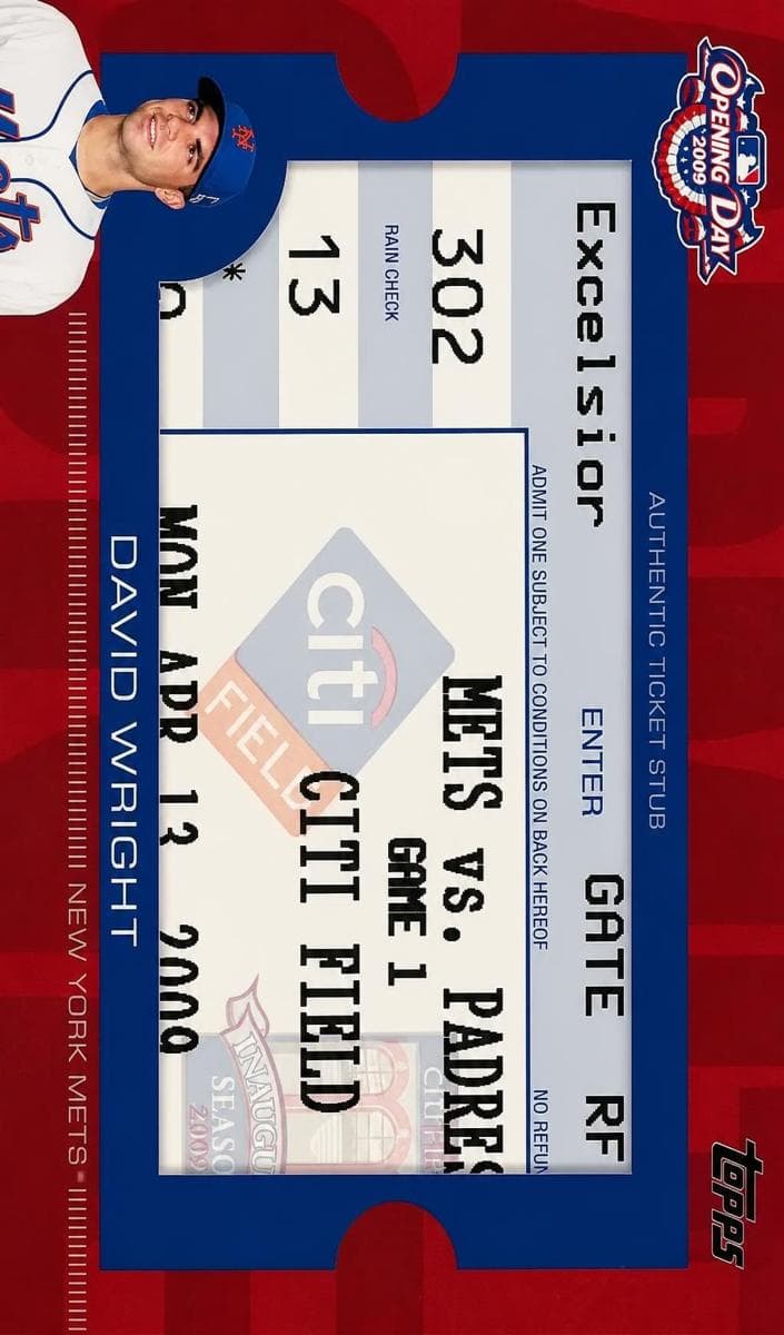 David Wright 2009 topps Ticket To Stardom