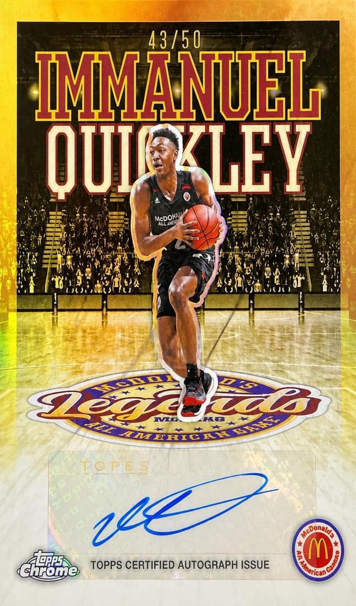 Immanuel Quickley 2025 topps Topps Chrome McDonald's All American