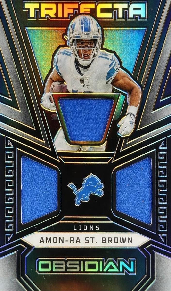 Amon-Ra St. Brown 2023 panini Obsidian Trifecta Swatches