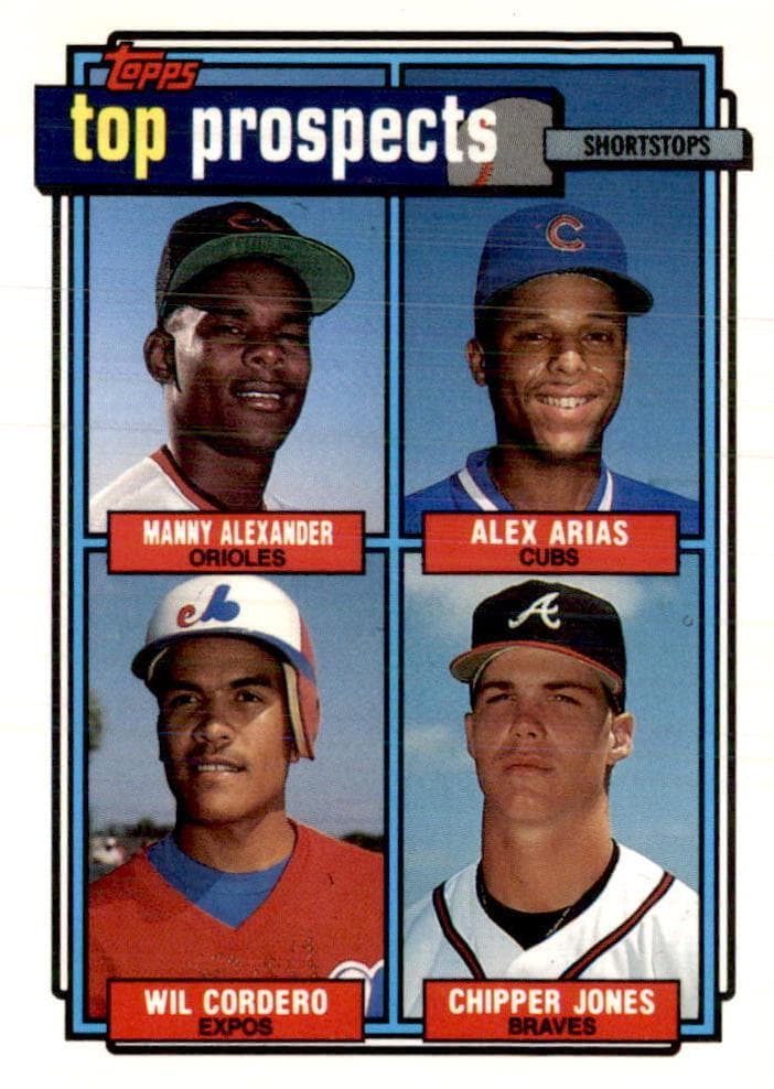 1992 Top Prospects Shortstops (Manny Alexander / Alex Arias / Wil Cordero / Chipper Jones) #551