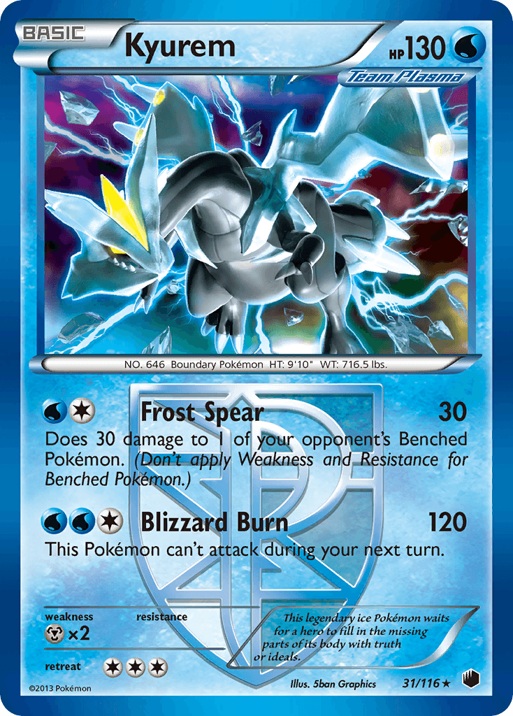 Kyurem 2013 Pokemon Plasma Freeze