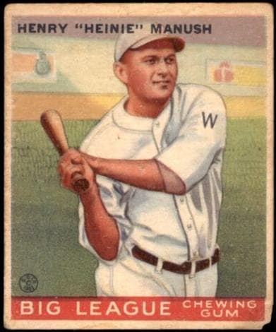 Henry “Heinie” Manush 1933 unknown Goudey