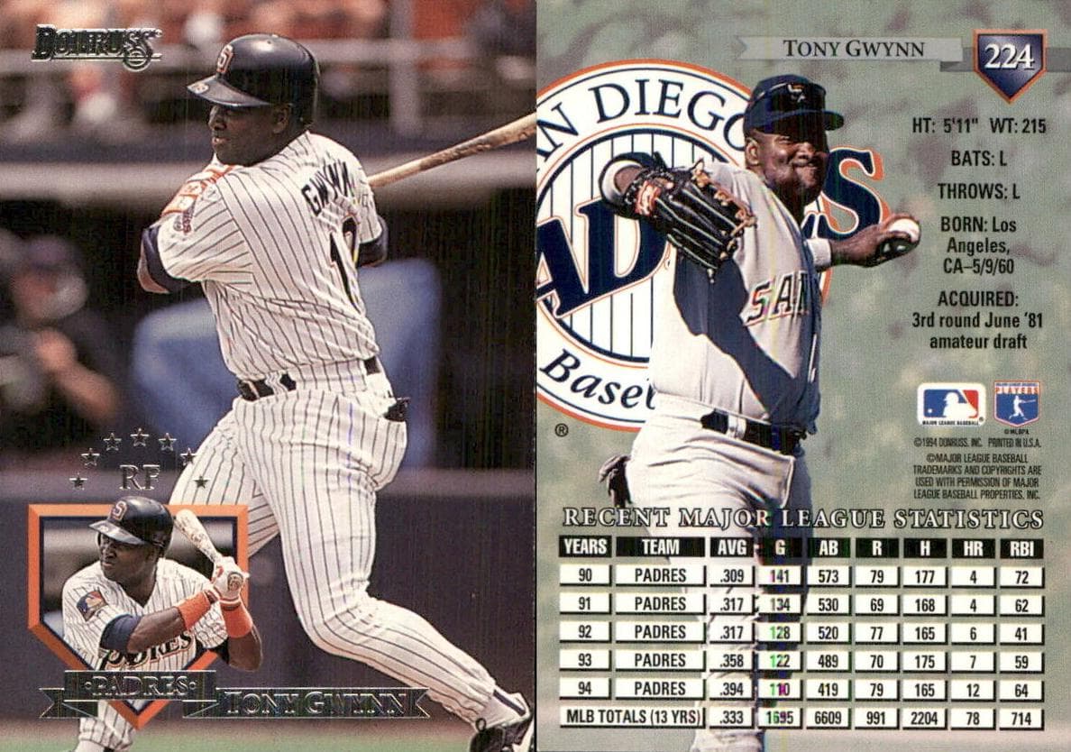 Tony Gwynn 1995 panini Donruss