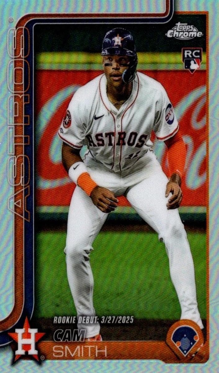 Cam Smith 2025 topps Topps Chrome Update Rookie Debut - Green Lava Refractor example 3