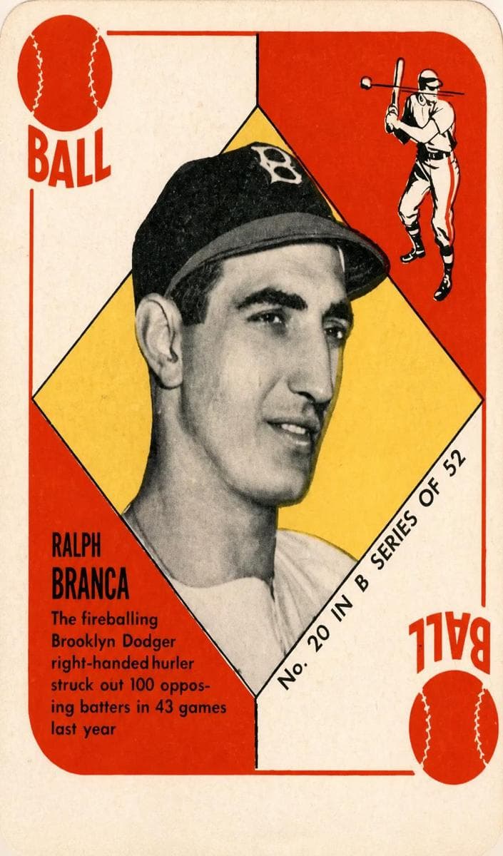 Ralph Branca 1951 topps Topps Blue Backs