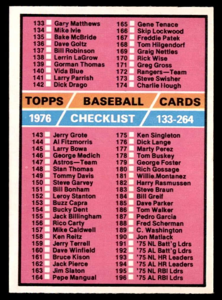 Checklist: 133-264 #262