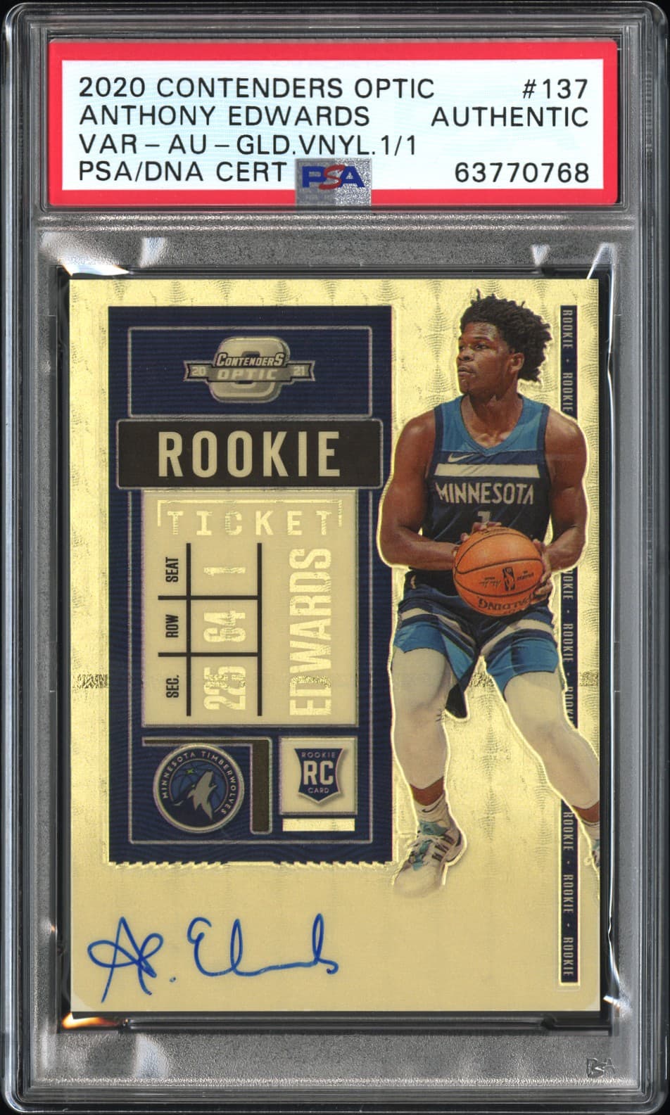 Anthony Edwards 2020 panini Panini Contenders Optic