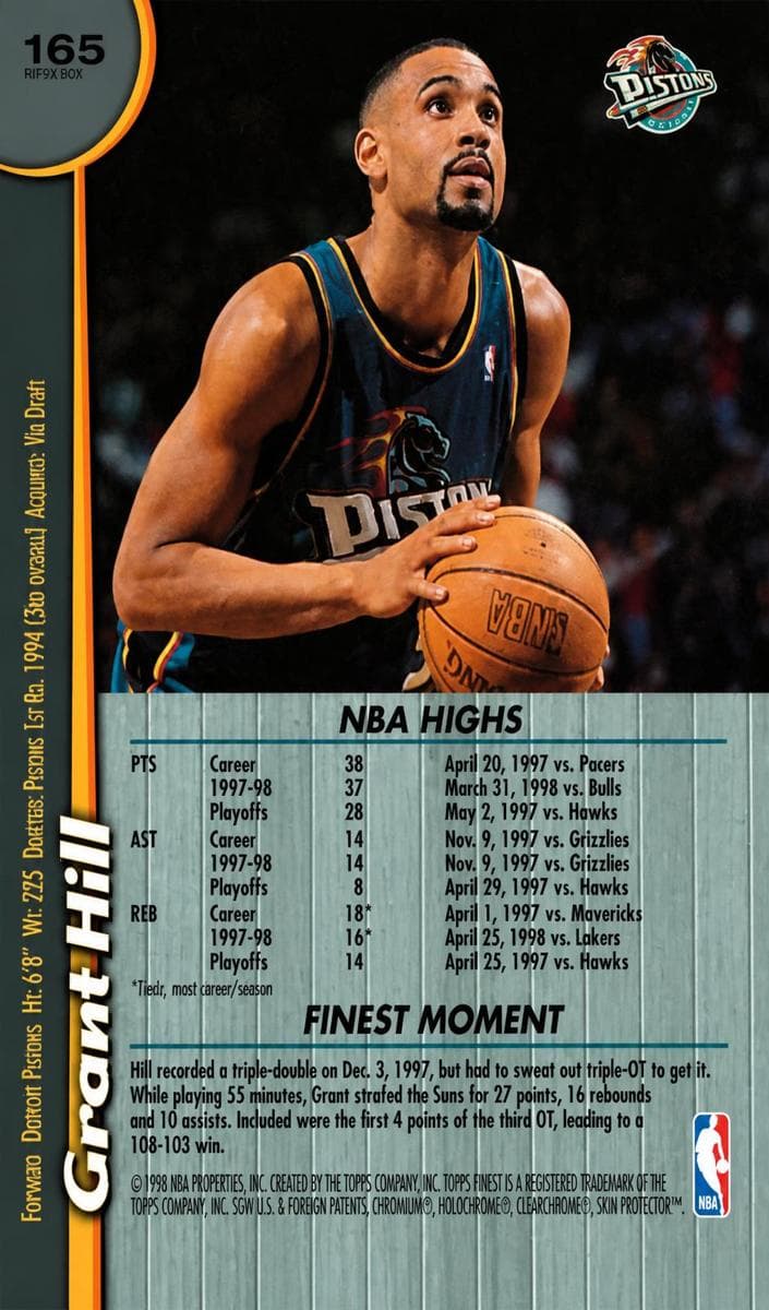Grant Hill 1998 topps