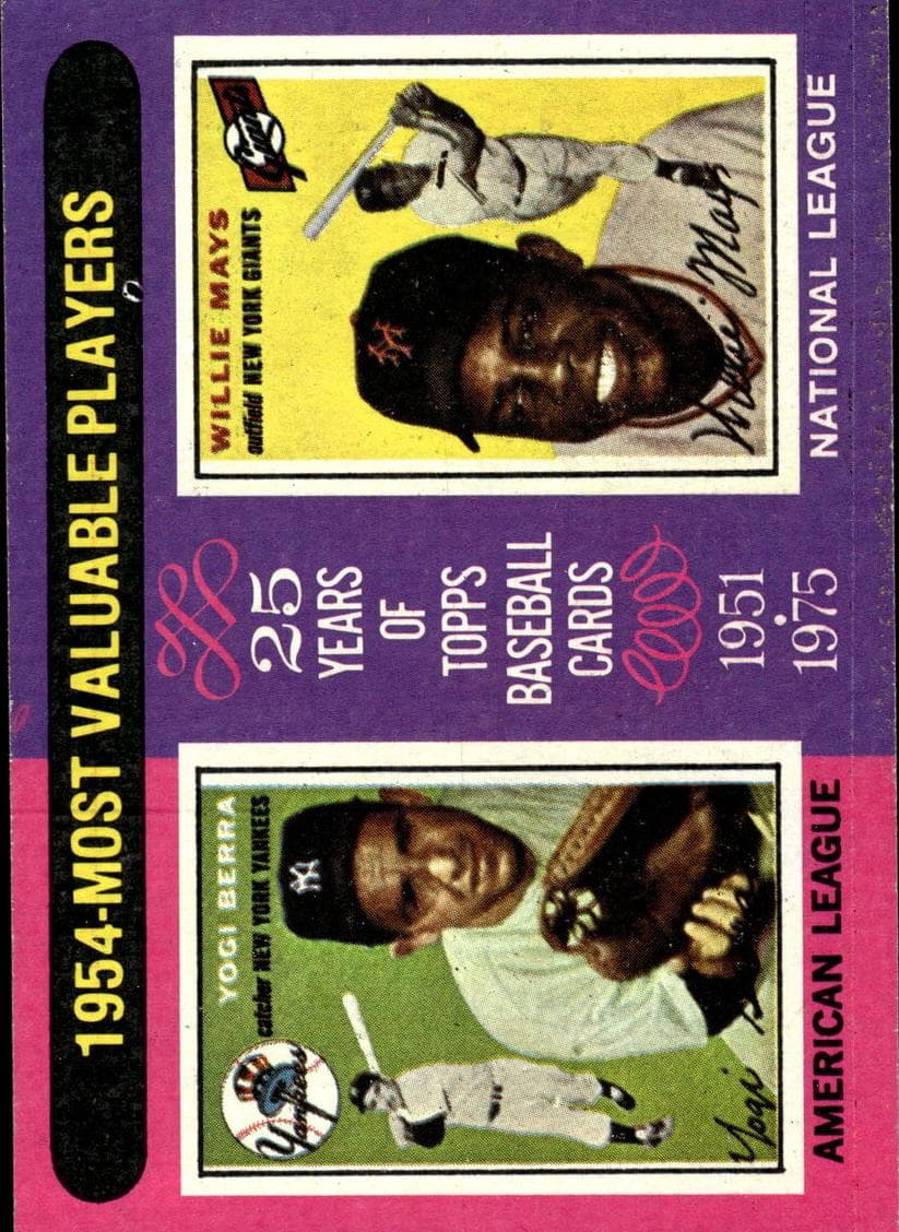 1954 MVPs (Yogi Berra / Willie Mays) 1975 topps Topps