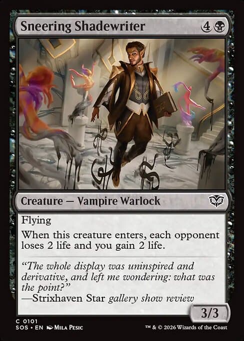 Sneering Shadewriter 2026 Magic: The Gathering Secrets of Strixhaven