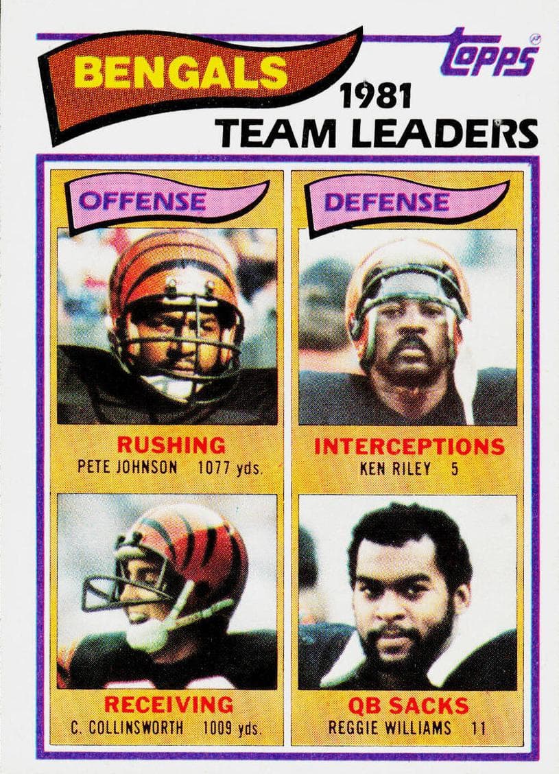 Bengals 1981 Team Leaders (Pete Johnson / Ken Riley / Cris Collinsworth / Reggie Williams) #36