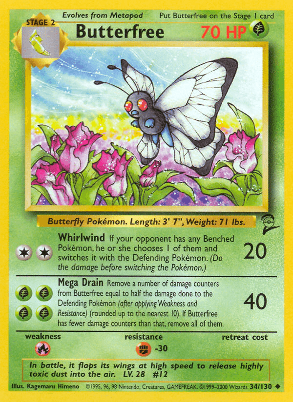 Butterfree 2000 Pokemon Base Set 2