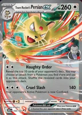 Team Rocket's Persian EX trading card