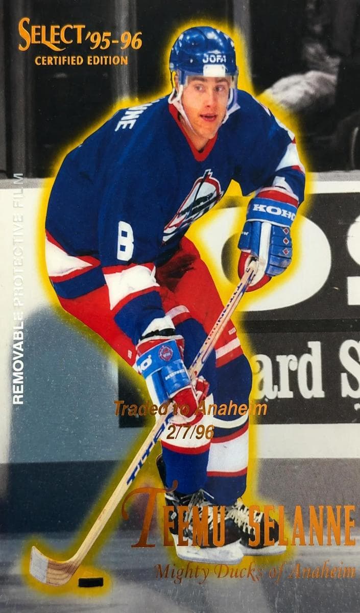 Teemu Selanne 1995 panini Select Certified