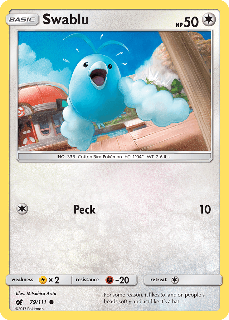 Swablu 2017 Pokemon Crimson Invasion Reverse Holo