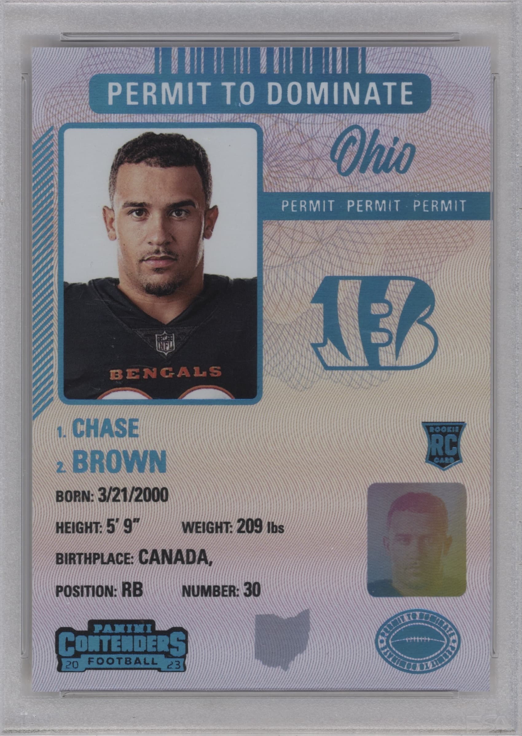 Chase Brown 2023 panini Panini Contenders