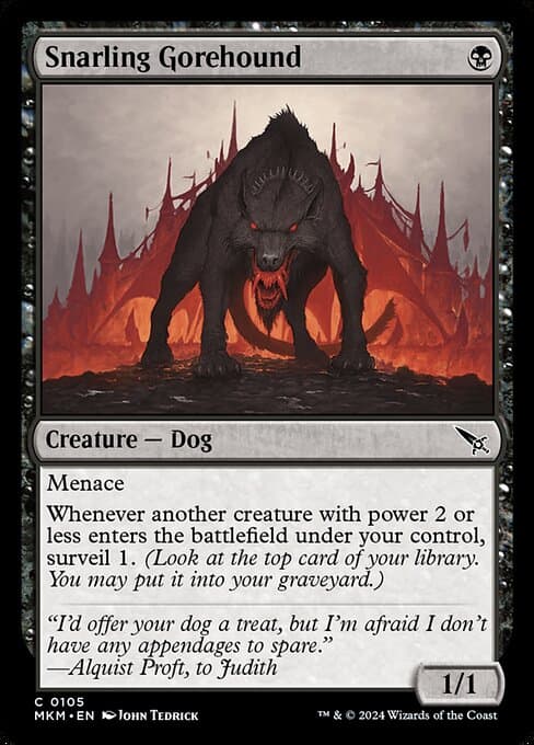 Snarling Gorehound 2024 Magic: The Gathering Murders at Karlov Manor