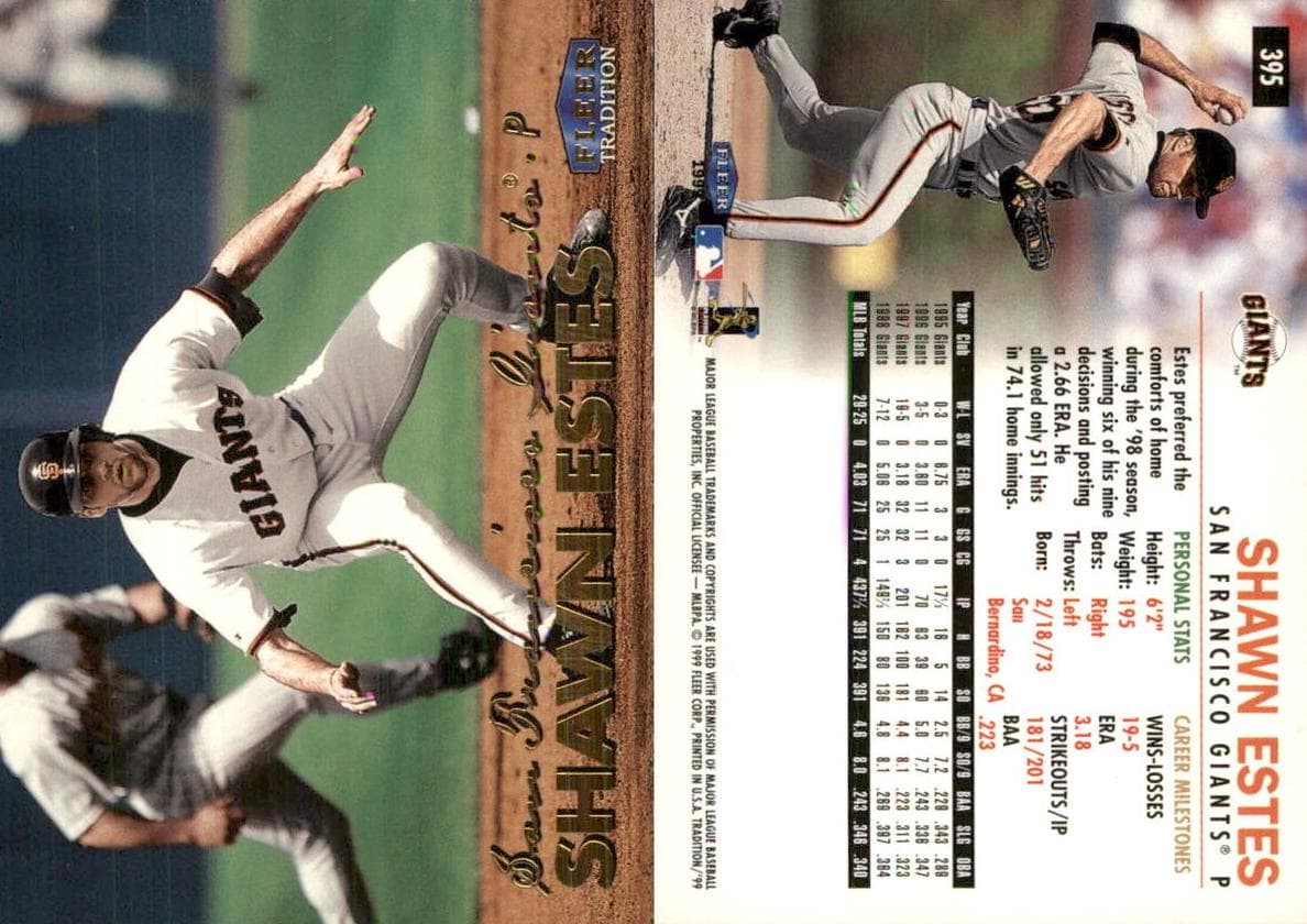 Shawn Estes 1999 fleer Fleer Tradition