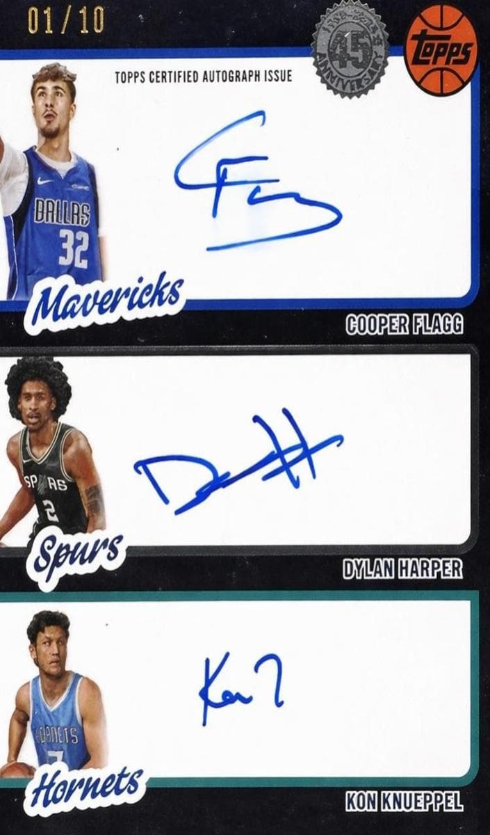 Kon Knueppel / Dylan Harper / Cooper Flagg trading card