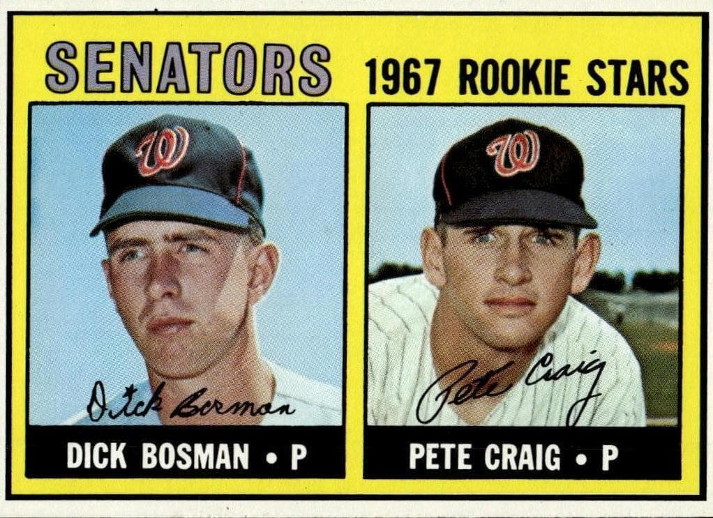Senators 1967 Rookie Stars (Dick Bosman / Pete Craig) #459