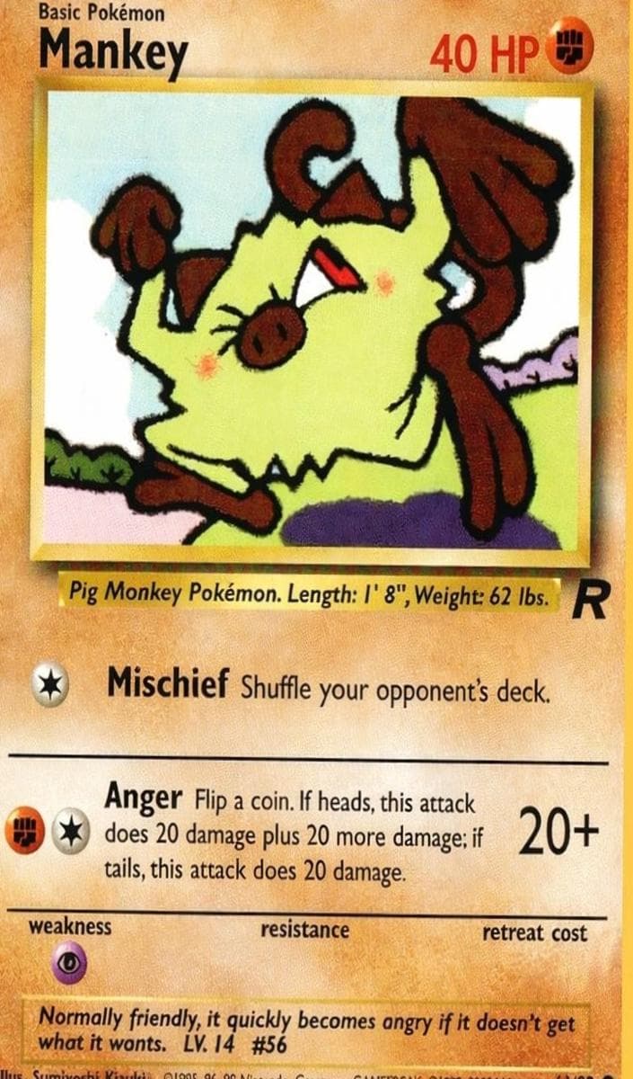 Mankey trading card