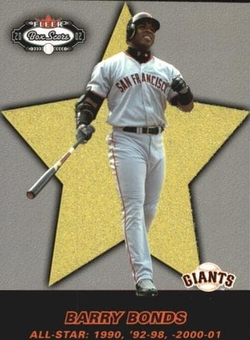 Barry Bonds 2002 fleer Fleer Box Score