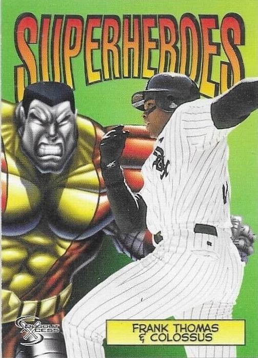 Frank Thomas 1998 skybox Dugout Axcess Superheroes