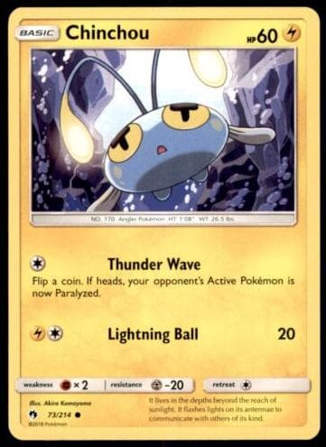 Chinchou trading card