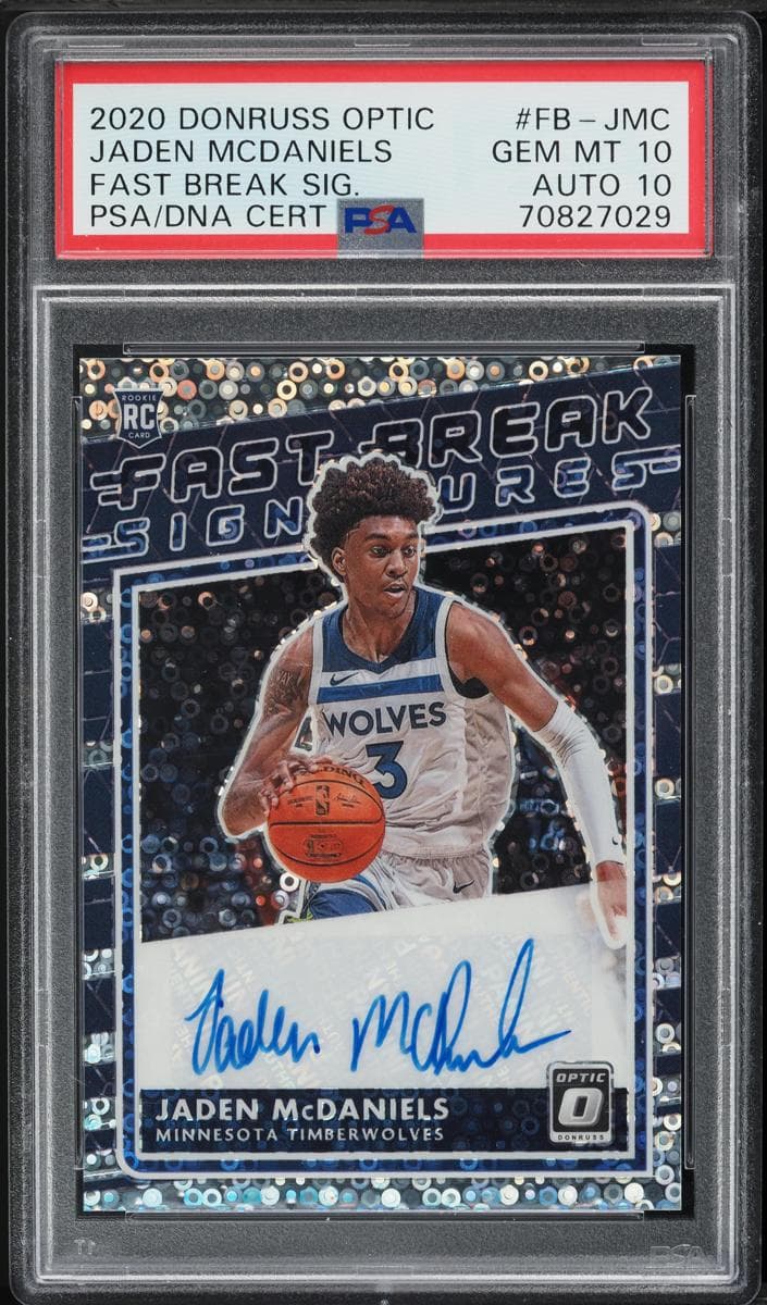 Jaden McDaniels 2020 panini Donruss Optic