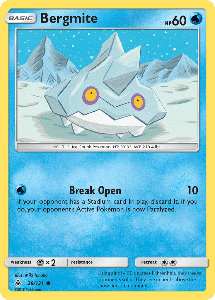 Bergmite 2018 Pokemon Forbidden Light Reverse Holo