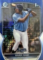 Xavier Isaac 2023 bowman Bowman Chrome Prospects - Purple RayWave Refractor (1st) example 1